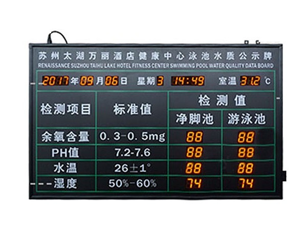 游泳池水質(zhì)實時顯示屏